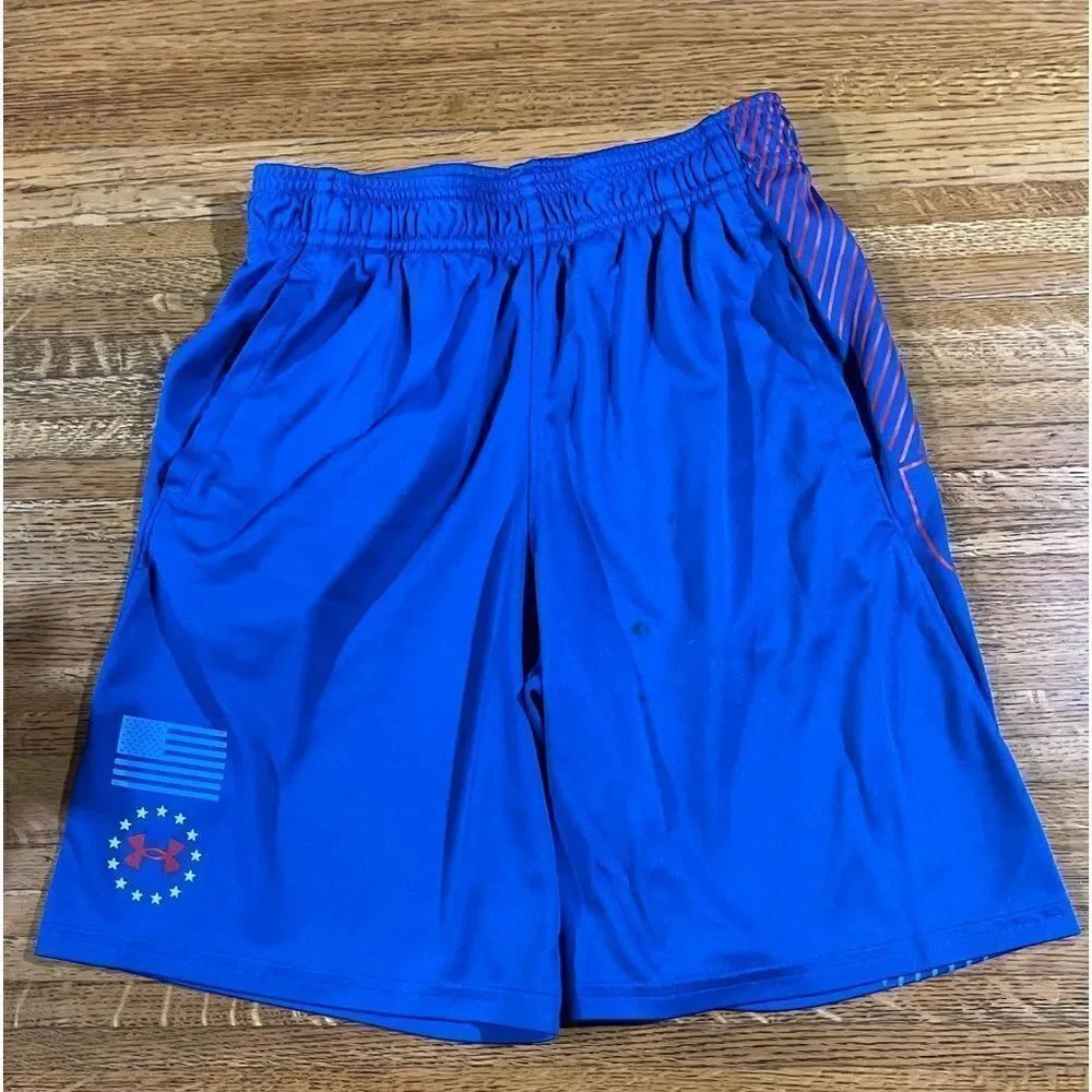 Under Armour Youth Boys Heat Gear Shorts Size Med Blue NWT
